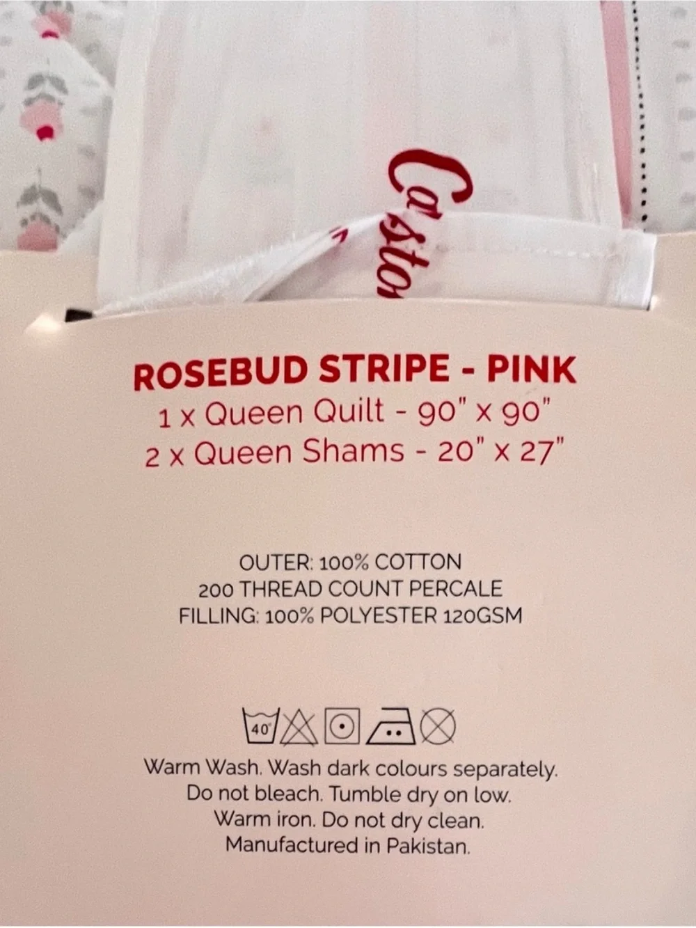 🆕- Cath Kidston Rosebud Pink Floral & Stripe Queen 3 Piece Quilt Set. Beautiful